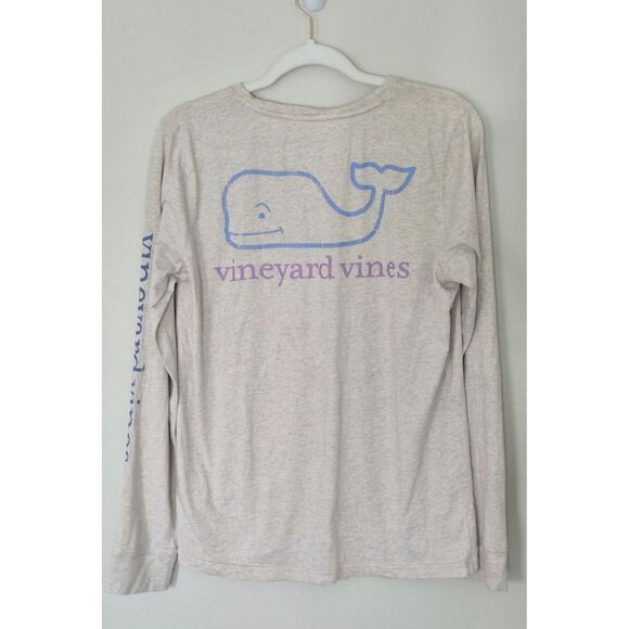 Vineyard Vines Womens Long Sleeve Pocket T-Shirt Whale Logo Casual Top - Picture 3 of 5